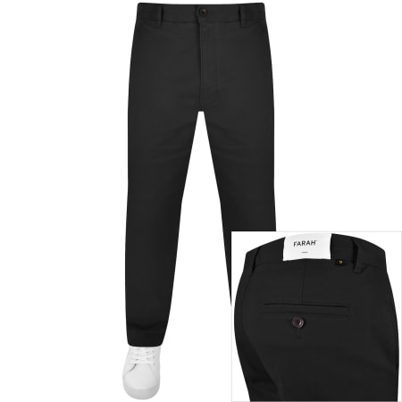 Farah Vintage Elm Slim Fit Chino Trousers Black | Mainline Menswear United  States